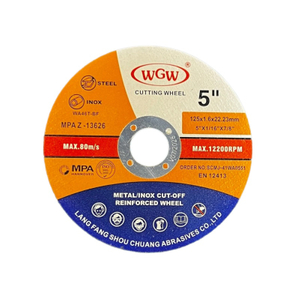 Disque de coupe de qualité supérieure pour fer fabriqué en Chine, 5 pouces, 125x1,6x22, ligne industrielle 
