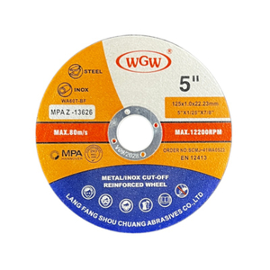 WGW Disque de coupe industriel en métal de 5 pouces (125 x 1,0 x 22,23 mm) – Roue haute performance pour le métal et le fer, longue durée de vie 
