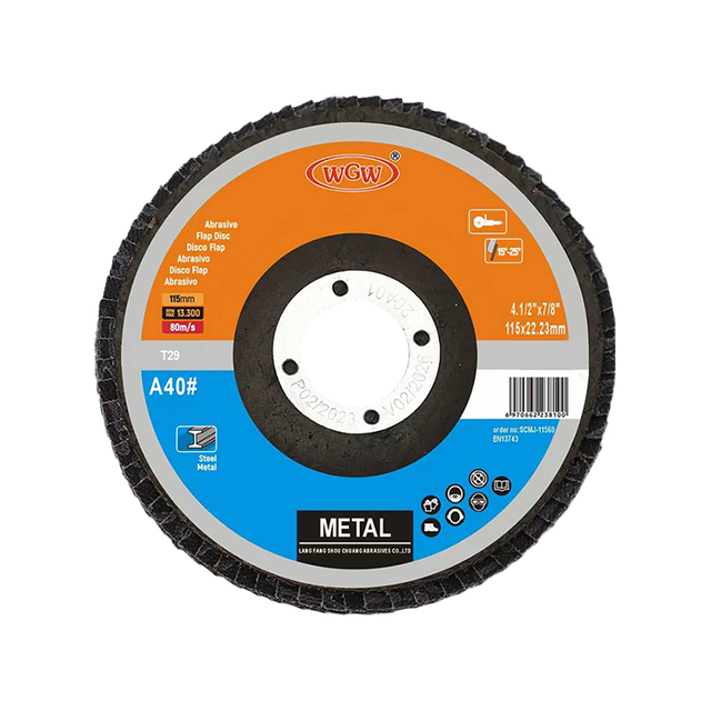WGW T27 disque à lamelles abrasif en oxyde d'aluminium de haute dureté de 4.5 pouces pour l'acier inoxydable