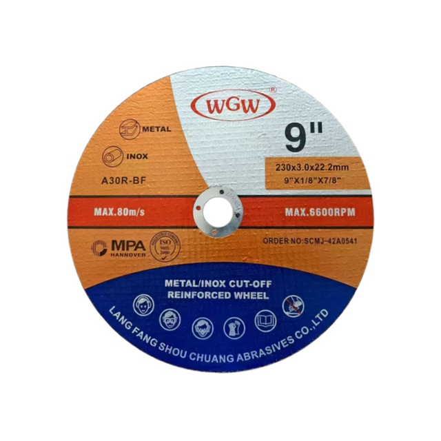 WGW Professional T41-230x3x22.23mm Disque de meulage abrasif pour le travail du métal et l'acier inoxydable pour meuleuse d'angle 