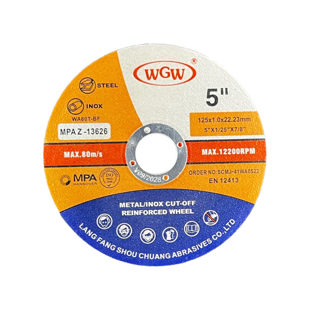 Disque de coupe en acier inoxydable WGW T41 de 5 pouces, oxyde d'aluminium de haute dureté