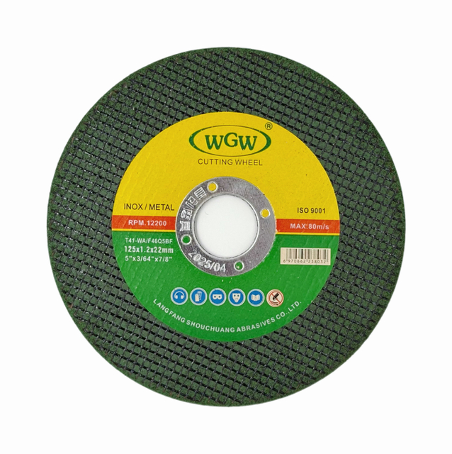 WGW disque de coupe en métal certifié MPA ISO9001 longue durée de vie 125mm X 1.2 X22.23mm meuleuse d'angle Portable haute dureté 80 m/s 