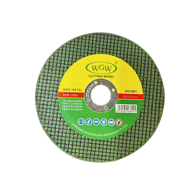 Disque de coupe en acier inoxydable WGW T41 de 4 pouces, oxyde d'aluminium de haute dureté