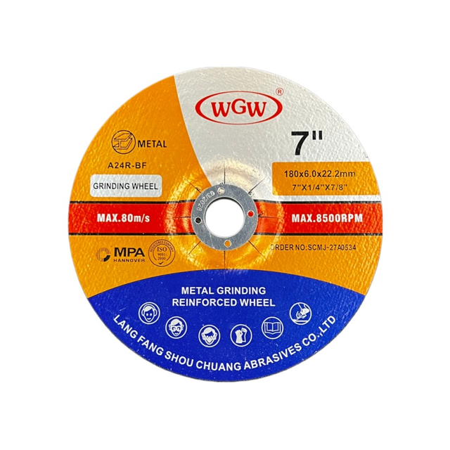 WGW Disque de meulage industriel en métal de 7 pouces (T27-180x6,0x22,23 mm) - Roue haute performance pour le métal et le fer, longue durée de vie 