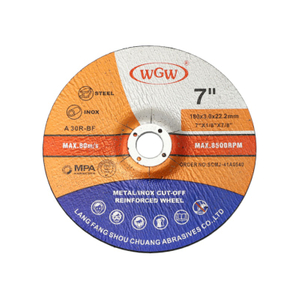 WGW T42 180 × 3 × 22,23 mm Disque de meulage en oxyde d'aluminium Roue abrasive de dureté élevée de 7 pouces pour meuleuse d'angle en métal en acier inoxydable Certifié ISO9001 MPA Longue durée de vie de 80 m / s 